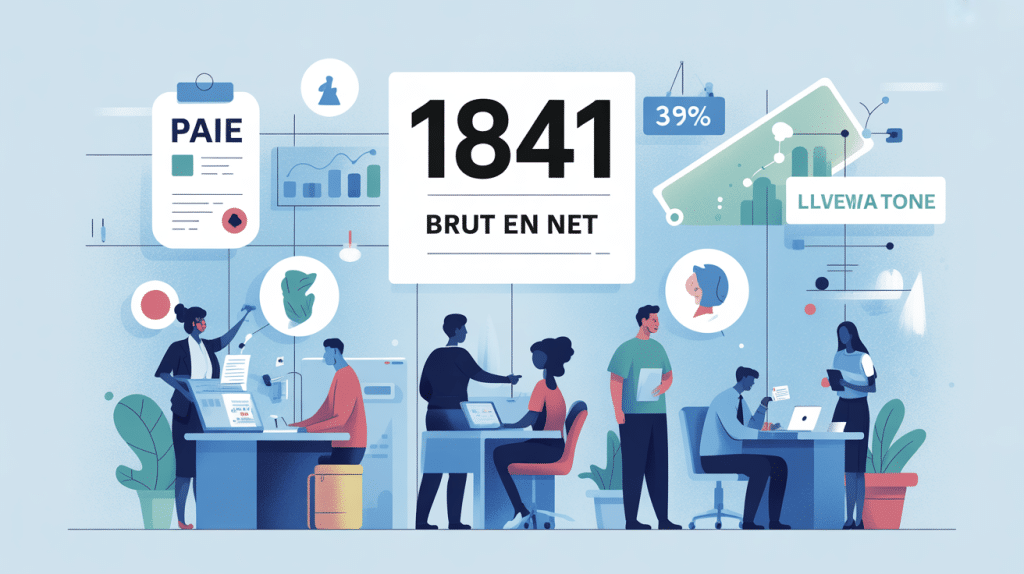 Illustration explicative 1841 brut en net salariés cotisations