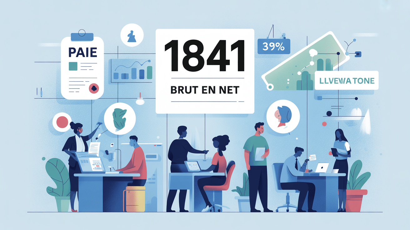 Illustration explicative 1841 brut en net salariés cotisations
