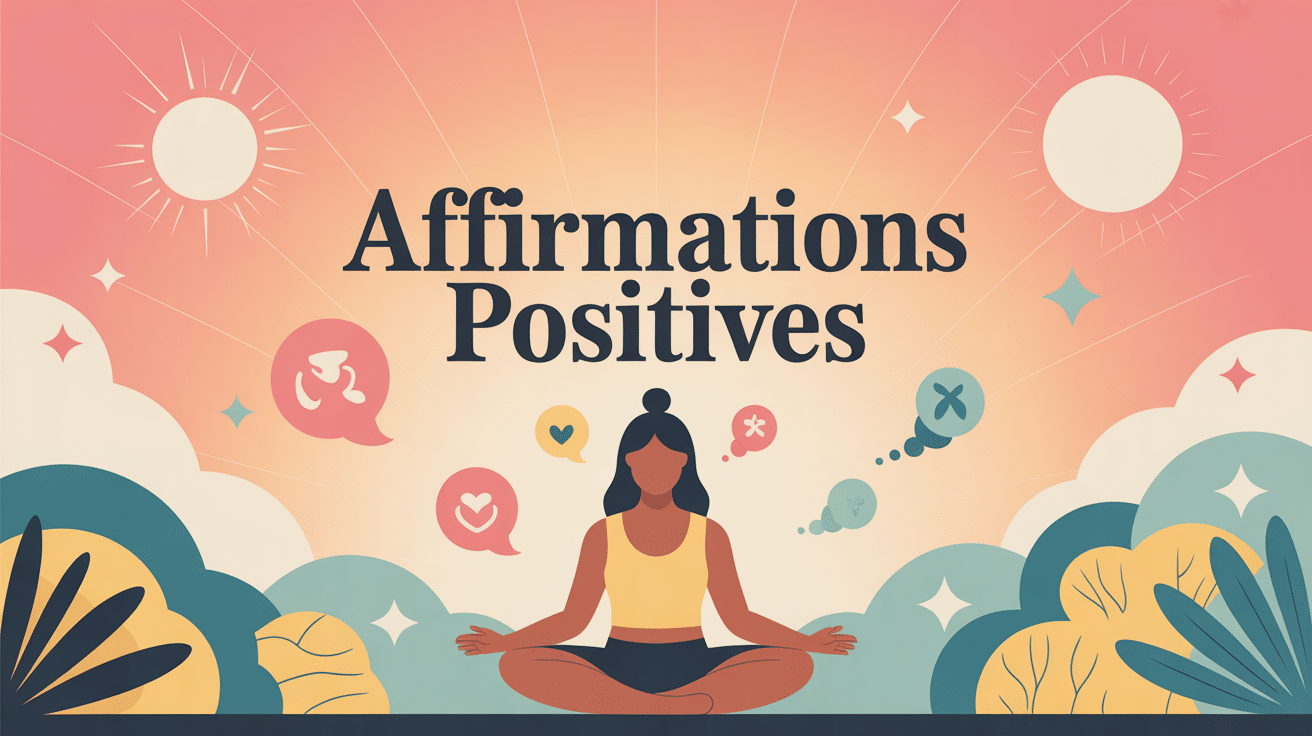 affirmation positive positivia.fr illustration vectorielle méditation
