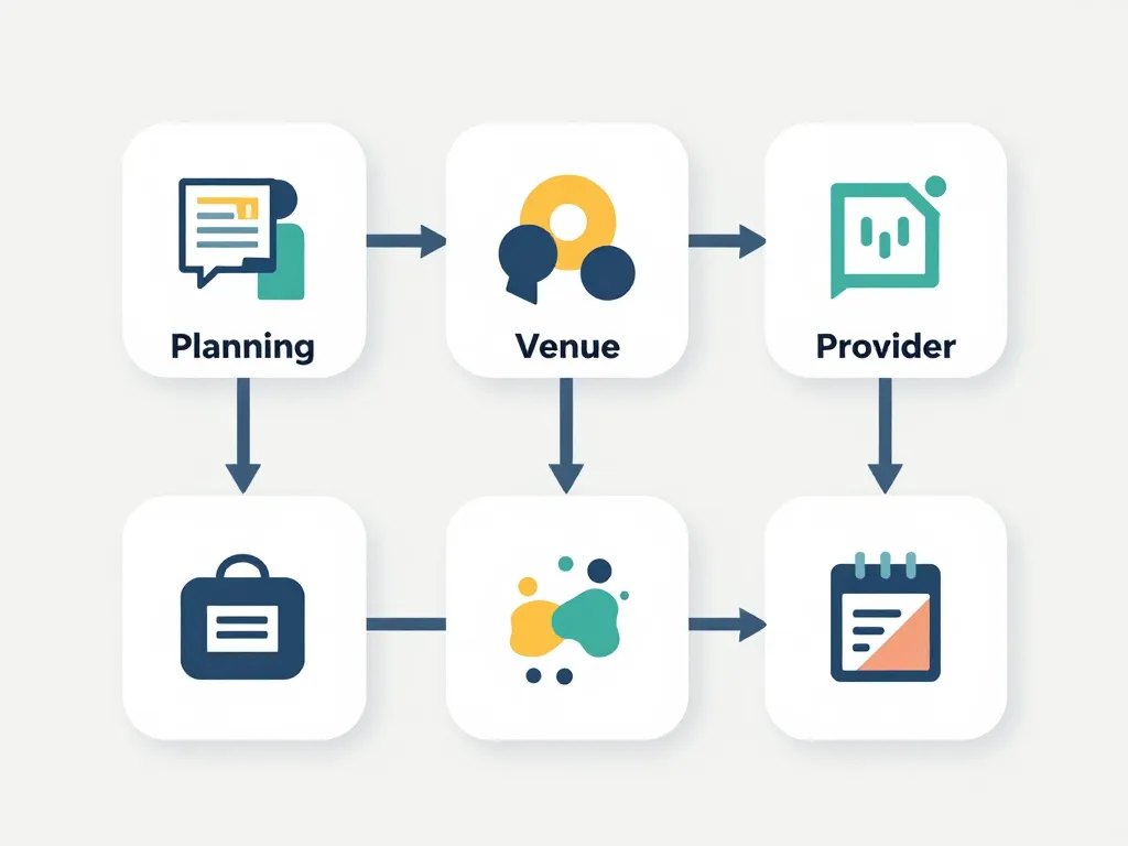 Agence événementielle Paris diagramme fonctions agence