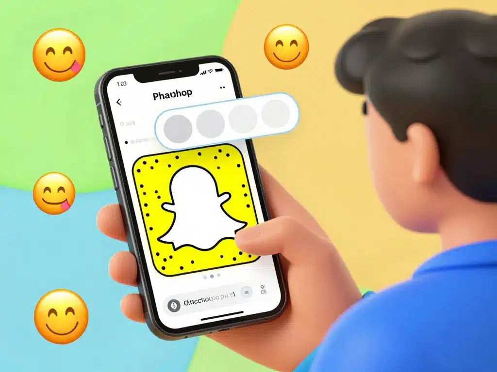 création sondage snap story étape personnage emojis