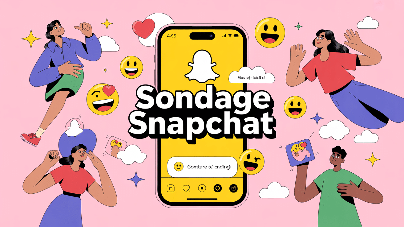 illustration sondage snap créatif smartphone emojis