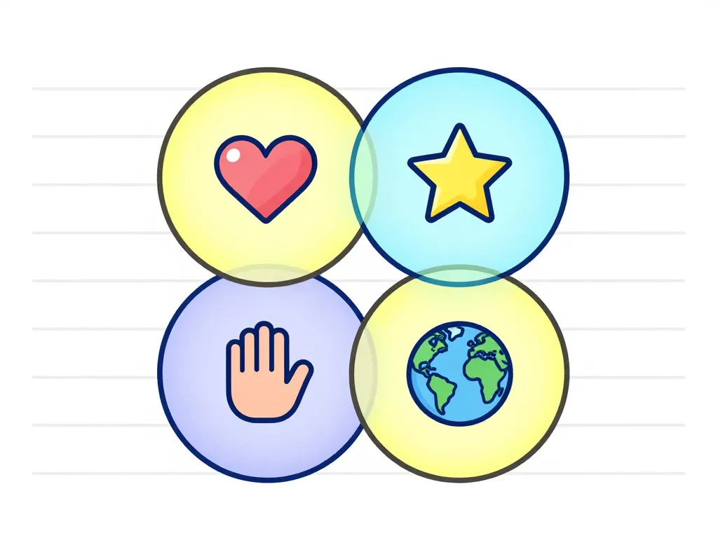 ikigai exemple diagramme étapes sur notepad