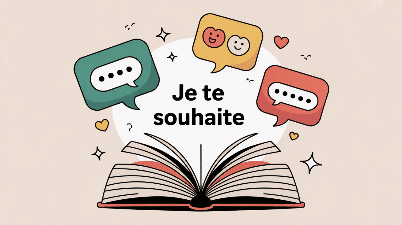 illustration vectorielle je te souhaites ou souhaite livre et cartes de vœux