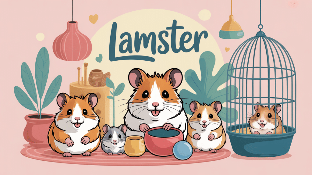 lamster différents types illustration cage accessoires