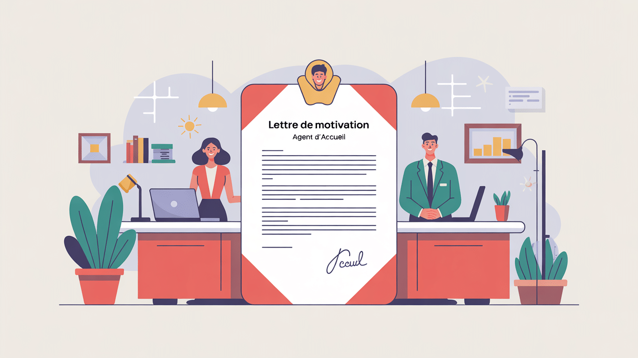 lettre de motivation agent d'accueil illustration bureau accueil