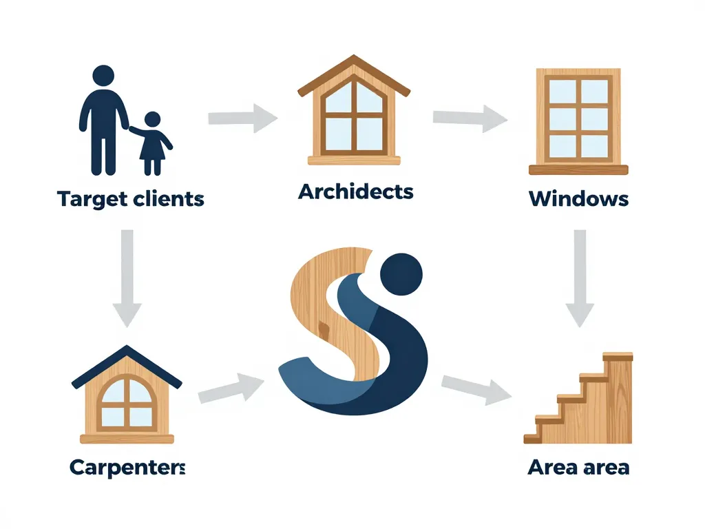 diagramme concept logo pour menuiserie identité