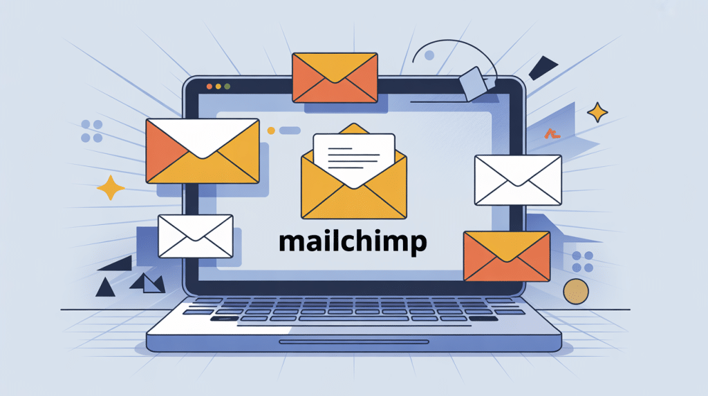 mailchimp illustration marketing email ordinateur