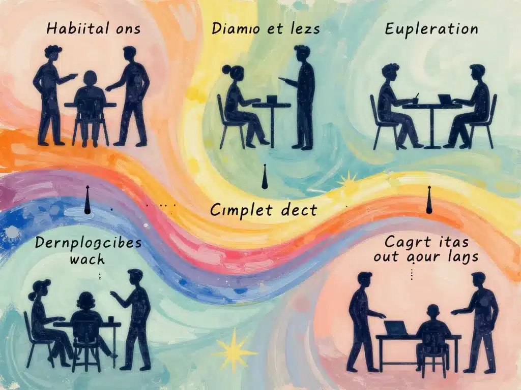 scènes illustrées la valeur des temps tableau conjugaison