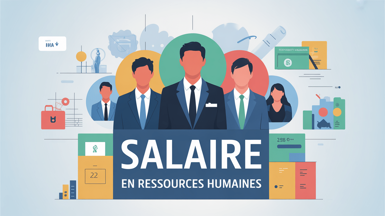 rh salaire illustration silhouettes professionnels et packages