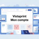 dashboard Vistaprint mon compte design bleu
