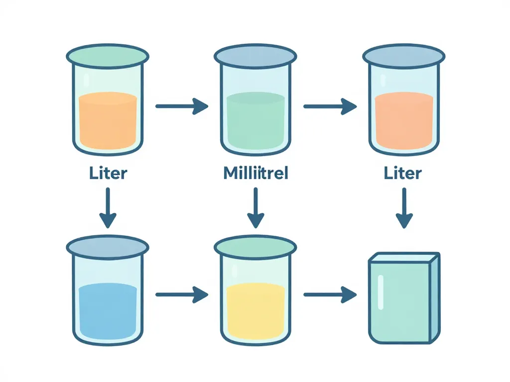 schéma conceptuel tableau de conversion litre relations unités