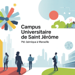 Vue générale campus universitaire de Saint Jérôme illustration vectorielle