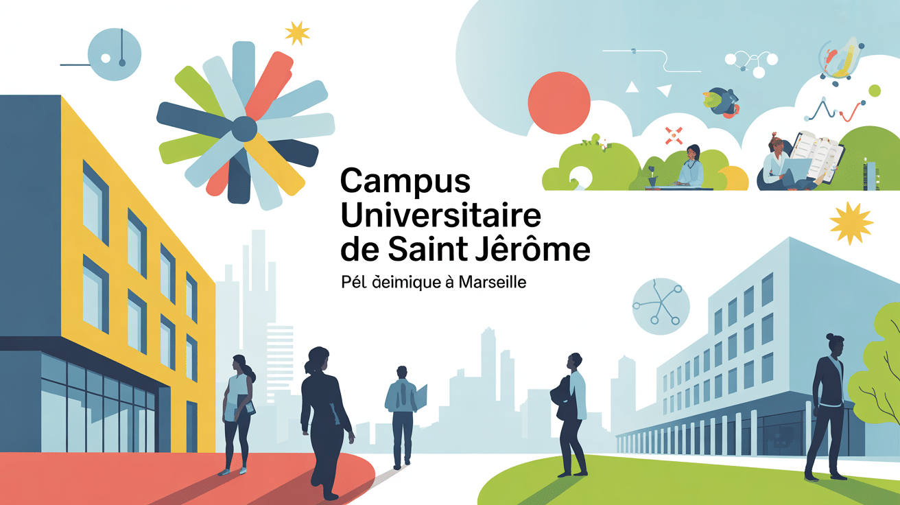 Vue générale campus universitaire de Saint Jérôme illustration vectorielle