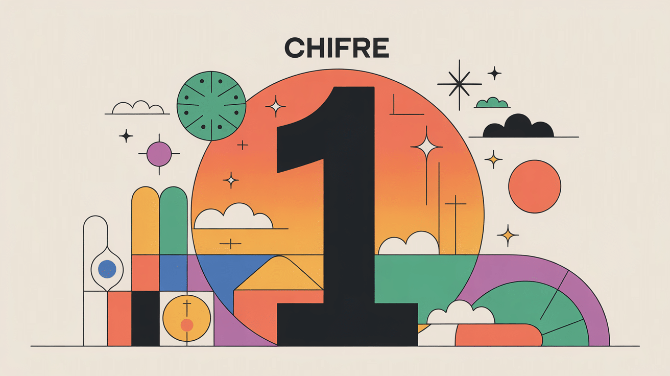 Illustration chiffre 1, importance en mathématiques culture et spiritualité