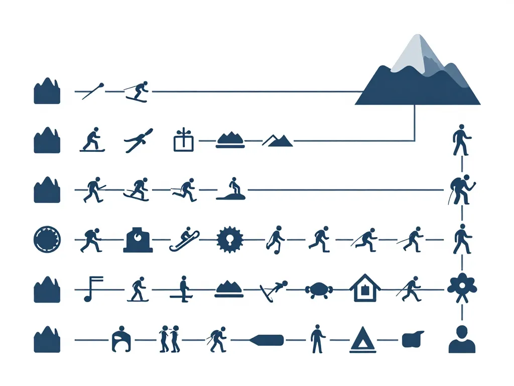 schéma prérequis guide de haute montagne parcours d'accès