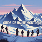 illustration guide de haute montagne sommets et alpinistes