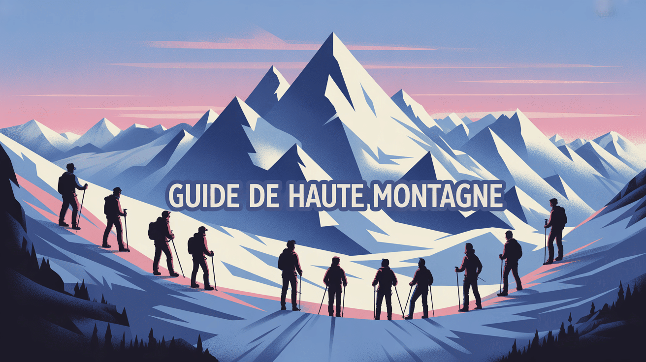 illustration guide de haute montagne sommets et alpinistes