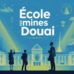 ecole des mines de douai illustration moderne symboles ingénierie