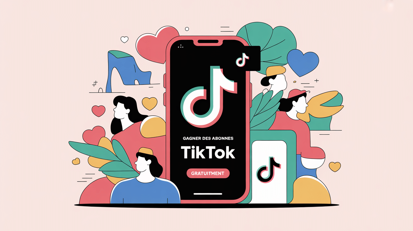 Illustration moderne pour gagner des abonnés TikTok gratuit