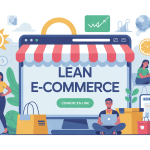 Illustration lean e commerce boutique optimisation équipe