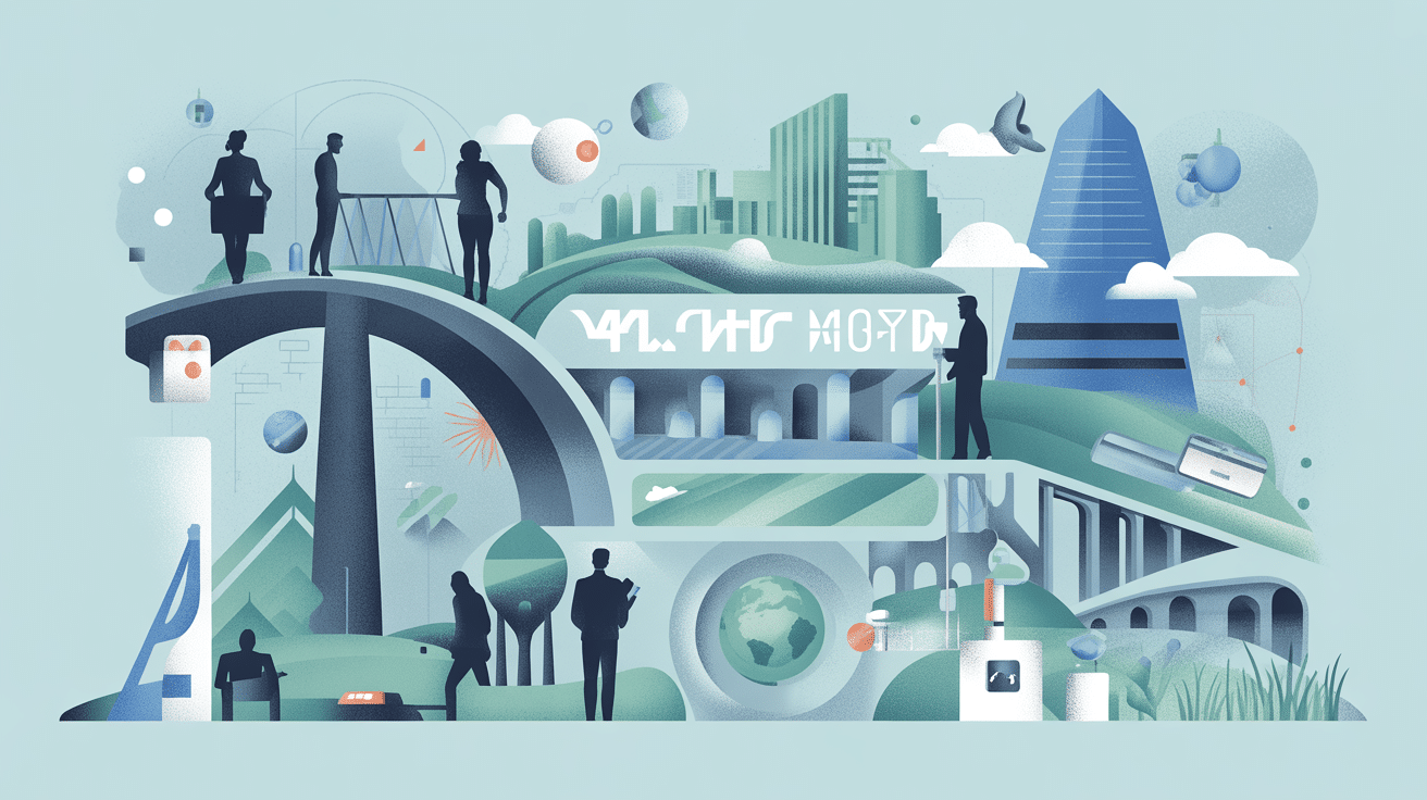 Illustration master génie civil avec étudiants et infrastructures