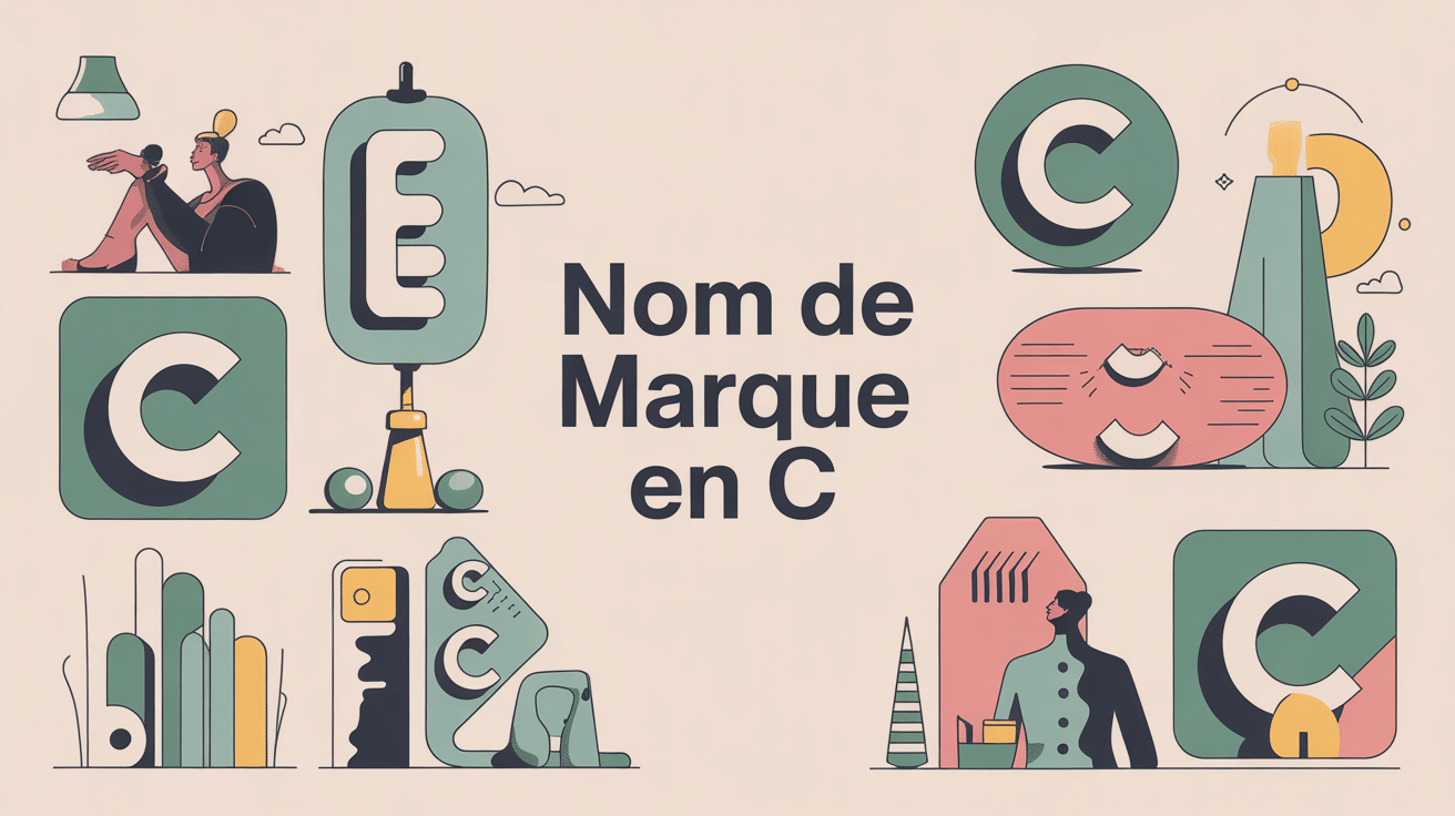 illustration creation nom de marque en c moderne