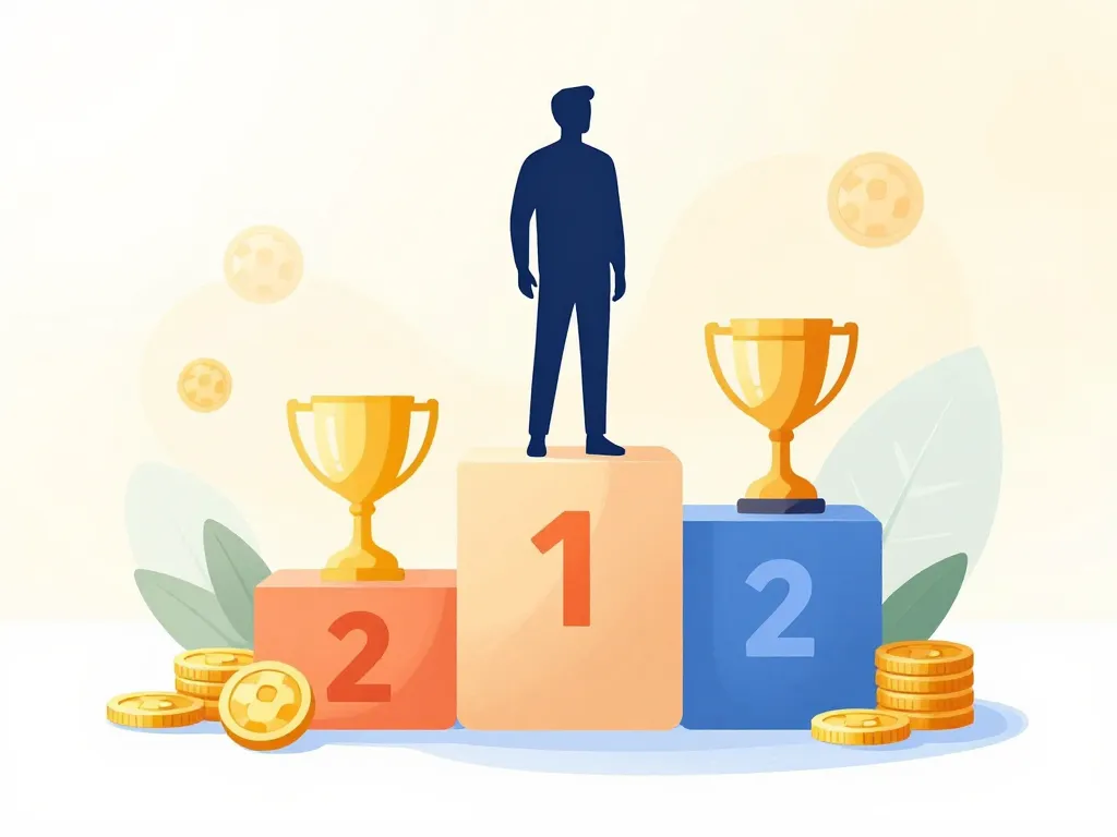 Visuel évolution salaire de Didier Deschamps podium, trophées, pièces, couleurs France