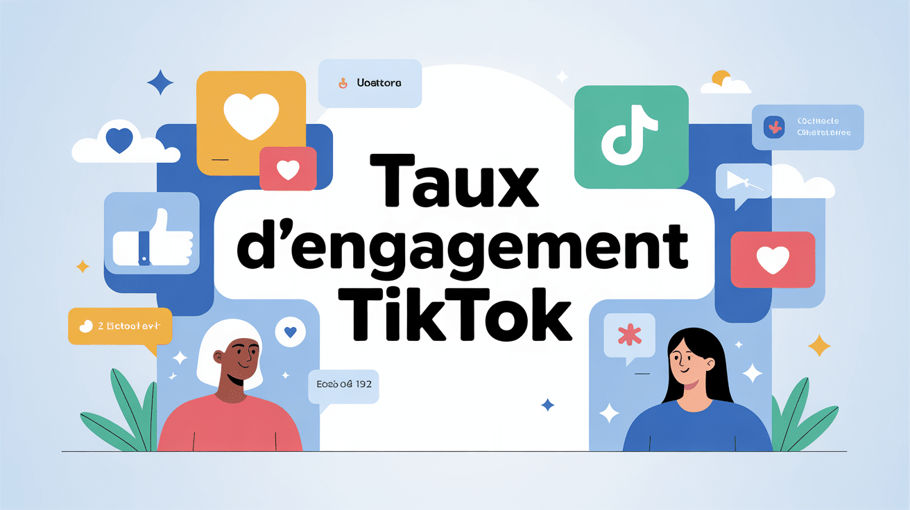 Illustration taux d'engagement TikTok style moderne