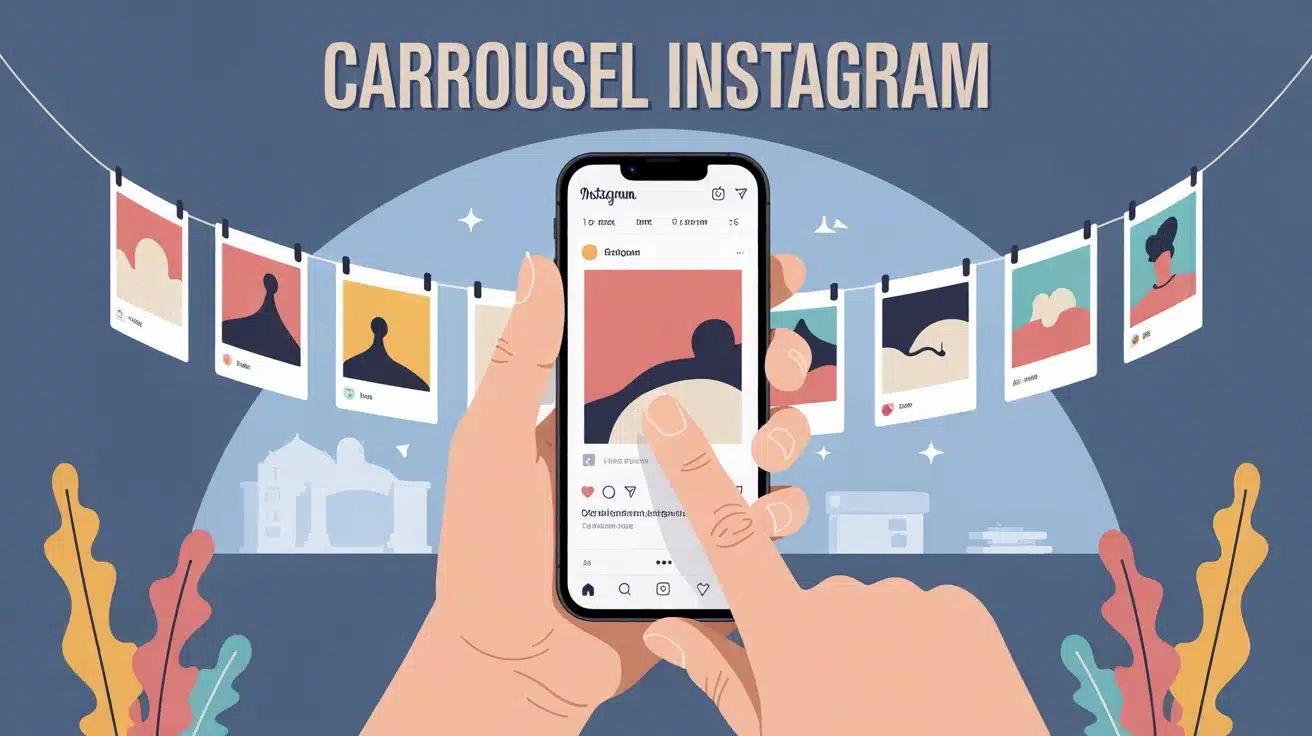 comment faire un carrousel sur instagram illustration smartphone