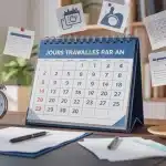 nombre de jours travaillés par an 35 heures illustration calendrier