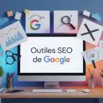 Outils référencement Google sur écran d’ordinateur