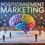 Positioning definition illustration cerveau et axes marketing