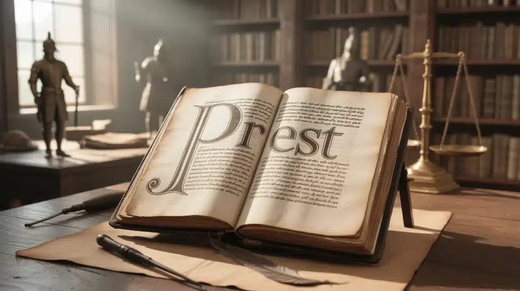 prest définition manuscrit ancien plume