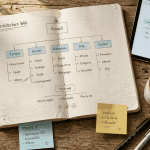 architecture site web schéma manuscrit sur bureau