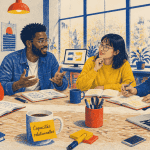 collègues discutant open space capacités relationnelles
