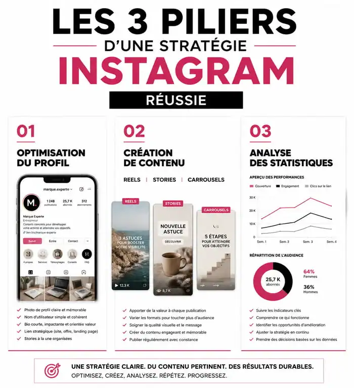 Les trois piliers d'une formation Instagram pour réussir sa stratégie digitale