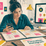 formation instagram entrepreneure carnet ordinateur