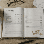 frais d établissement sur bureau avec documents