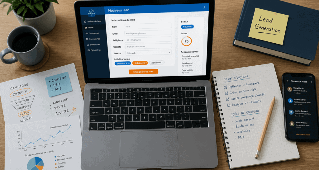 leadgen formulaire interactif sur ordinateur portable