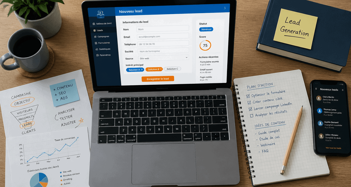 leadgen formulaire interactif sur ordinateur portable