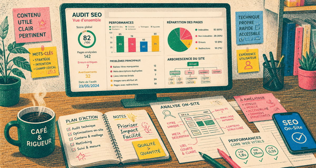 on site seo audit graphique bureau