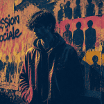 Jeune adulte face à la pression sociale en ville