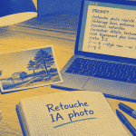 prompt pour modifier une photo chatgpt sur bureau avec ordinateur et carnet