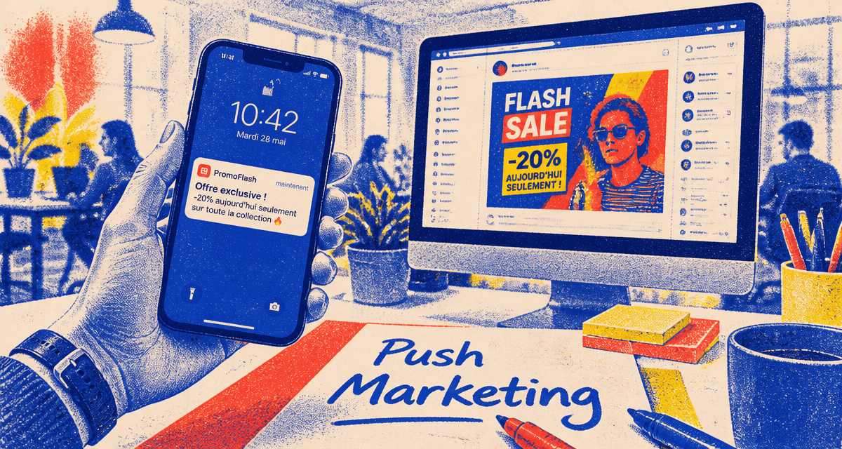 push marketing notification smartphone open space