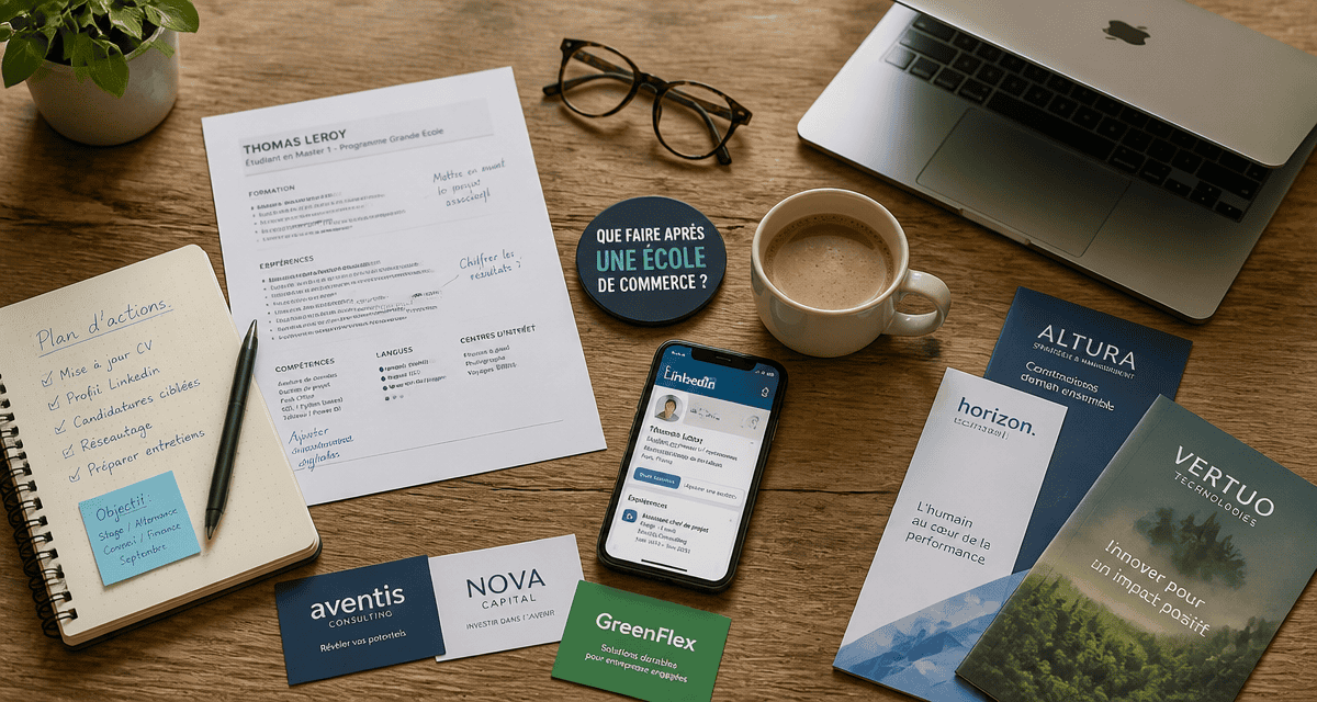 que faire après une école de commerce CV LinkedIn