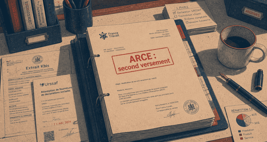 refus deuxieme versement arce dossier sur bureau