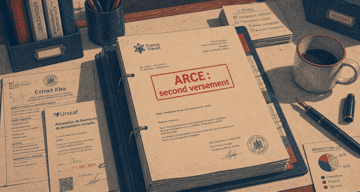 refus deuxieme versement arce dossier sur bureau