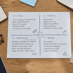 swot personnel matrice manuscrite sur bureau