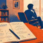 comportement psychologie personne pensive carnet salon